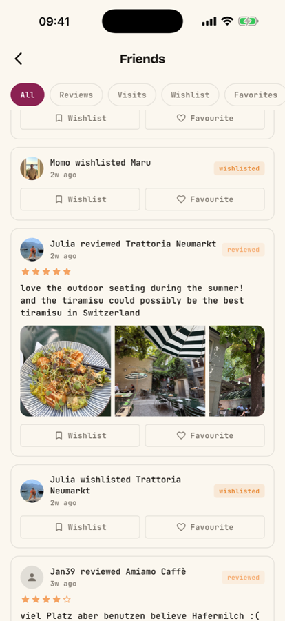 Friend reviews